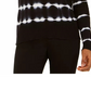 INC International Concepts Women's Cotton Tie-Dyed Striped Sweater Black Size Petite Small