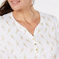 Karen Scott Women's Petite Giraffe-Print Henley White Size Medium