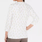 Karen Scott Women's Giraffe Print Henley White Size Petite Small