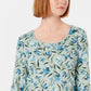 Karen Scott Women's Audra Oasis Printed Top Green Size Petite Small
