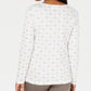 Karen Scott Women's Petite Camel-Print Top White Size Petite