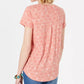 Style & Co Women's Cotton Printed Scoop Neck Top Orange Size X-Small