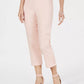 JM Collection Women's Button Hem Tummy Control Capris Orange Size Large