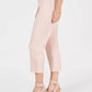 JM Collection Women's Button Hem Tummy Control Capris Orange Size Large