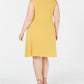 JM Collection Women's Plus Size Sleeveless Embellished Fit & Flare Dress Yellow Size 2X