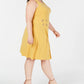 JM Collection Women's Plus Size Sleeveless Embellished Fit & Flare Dress Yellow Size 2X