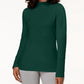 Karen Scott Women's Cotton Mock Neck Top Green Size X-Large