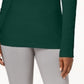 Karen Scott Women's Cotton Mock Neck Top Green Size X-Large