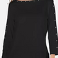 Karen Scott Women's Studded Boat Neck Cotton Top Black Size Petite Small