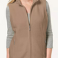 Karen Scott Women's Fleece Zip Front Vest Brown Size Petite Small