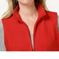 Karen Scott Women's Fleece Zip Front Vest Red Size Petite Small