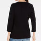 Karen Scott Women's Embroidered Bicycle Top Black Size Extra Small