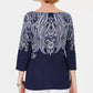 Karen Scott Women's Lile Paisley Boat-Neck Top Navy Size Small