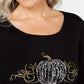 Karen Scott Women's 3/4-Sleeve Embellished Cotton Top Black Size Medium