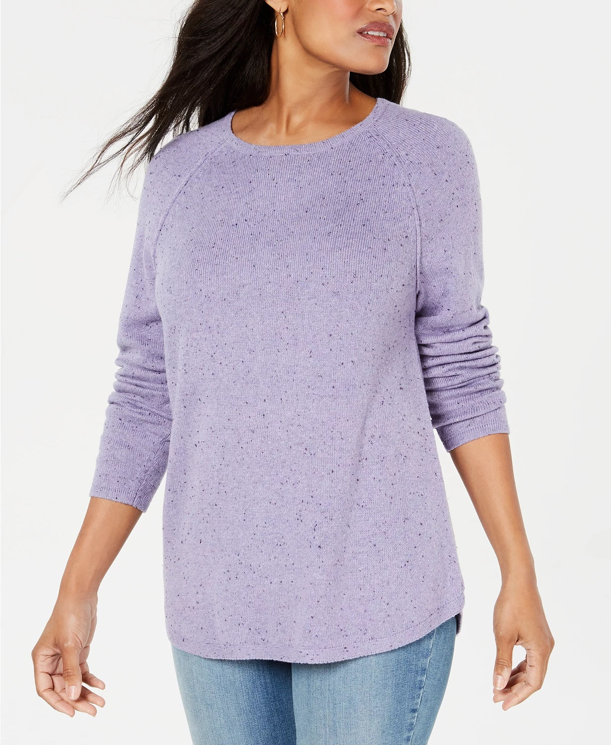 Karen Scott Women's Curved-Hem Sweater Blue Size Extra Large