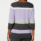 Karen Scott Women's Striped Boatneck Sweater Purple Size Medium