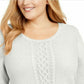 Karen Scott Women's Cable-Knit Sweater White Size X-Large