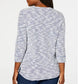 Karen Scott Women's Space Dye 3/4 Sleeve Top Grey Size Petite Small