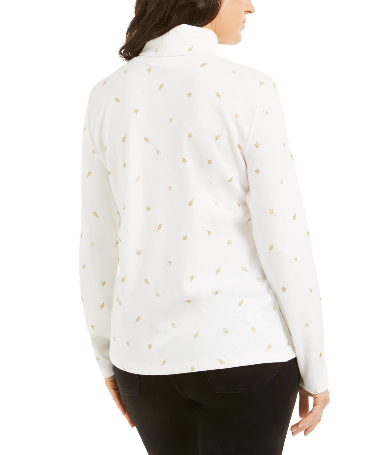 Karen Scott Women's Autumn Wind Turtleneck White Size Large