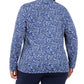 Karen Scott Women's Floral Print Mock Neck Top Navy Size 1X
