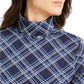 Karen Scott Women's Plaid Turtleneck Navy Size X-Large