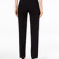 JM Collection Women's Pull On Tummy Control Slim Leg Pants Short Length Black Size Small