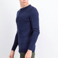 Club Room Men's Cotton Solid Textured Crew Neck Sweater Dark Blue Size Large