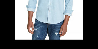 American Rag Men's Antonio Western Shirt Blue Size Small