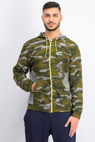 Ideology Men's Colorblocked Camo Jacket Dark Green Size XX-Large