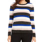 Charter Club Women's Striped Crewneck Sweater Black Size Large