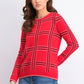 Charter Club Women's Plaid Knit Sweater Red Size Petite Medium