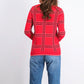 Charter Club Women's Plaid Knit Sweater Red Size Petite Medium