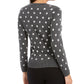 Charter Club Women's Dot-Print Crewneck Sweater Dark Gray Size Extra Large