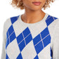 Charter Club Women's Argyle Crewneck Sweater Grey Size Small