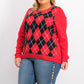 Charter Club Women's Argyle Crewneck Sweater  Red Size Small