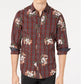 INC International Concepts Men's Plaid Floral Shirt Red Size X-Large