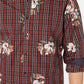 INC International Concepts Men's Plaid Floral Shirt Red Size Large