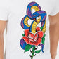INC International Concepts Men's Rhinestone Snake T-Shirt White Size X-Large