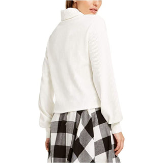 Bar III Women's Cozy Turtleneck Top White Size Large