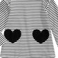 First Impressions Baby Girls Striped Hearts Cotton Tunic Black Size 24MOS