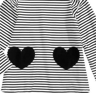 First Impressions Baby Girls Striped Hearts Cotton Tunic Black Size 24MOS