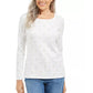Karen Scott Women's Glitter Starburst Scoop Neck Top White Size Large