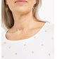 Karen Scott Women's Glitter Starburst Scoop Neck Top White Size Large