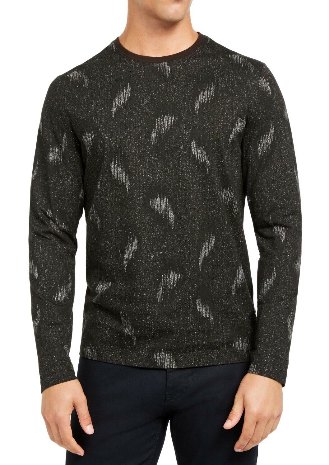 Alfani Men's Paisley Graphic Shirt Black Size Large