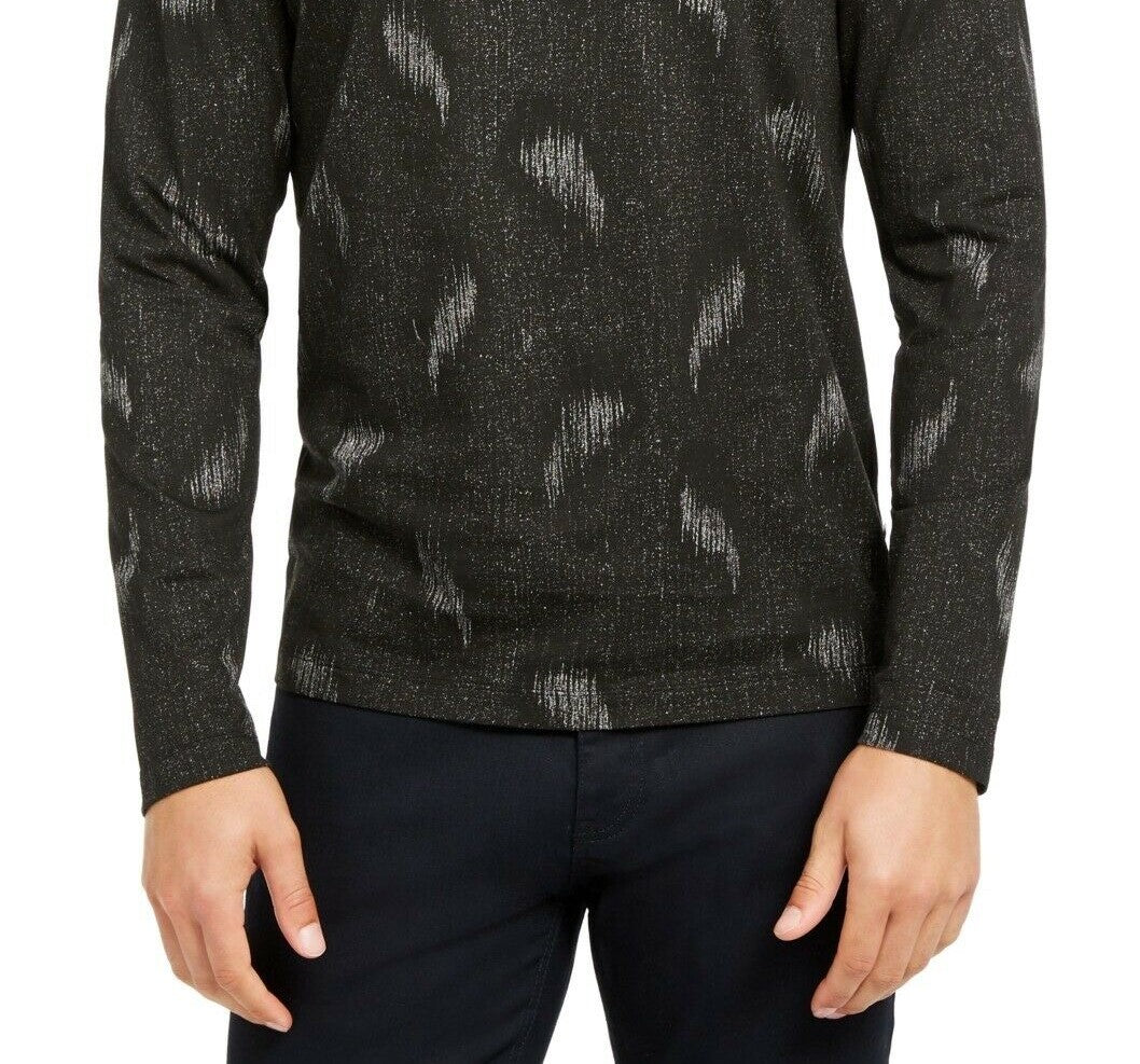 Alfani Men's Paisley Graphic Shirt Black Size Large