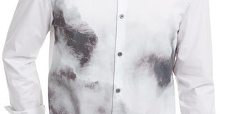 Alfani Men's Foggy Mountain Print Shirt Gray Size Medium