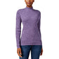 Karen Scott Women's Cotton Mock Neck Sweater Purple Size Small