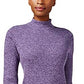 Karen Scott Women's Cotton Mock Neck Sweater Purple Size Small