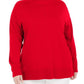 Karen Scott Women's Cotton Mock-Neck Sweater Bright Red Size XX Large