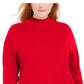 Karen Scott Women's Cotton Mock-Neck Sweater Bright Red Size XX Large